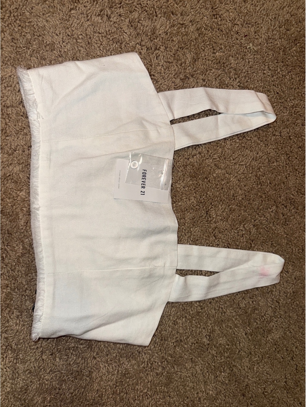 Forever 21 White Woven Crop Top, Size Medium, New with Tags